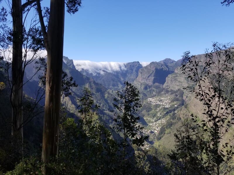 Clouds spilling over the mountains above Curral das Freiras