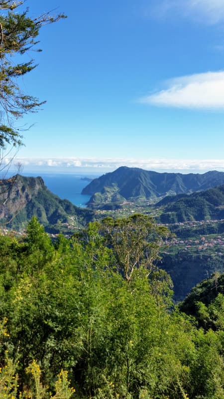 View across the mountains to Madeira's north coast