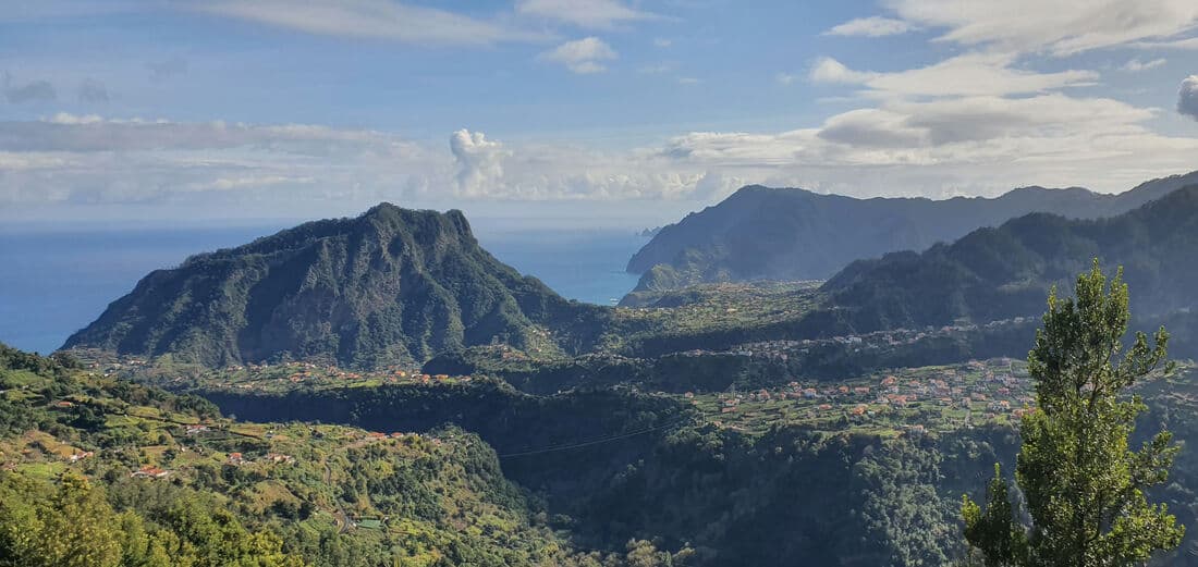 Mountain panorama over Madeira's north-east coast