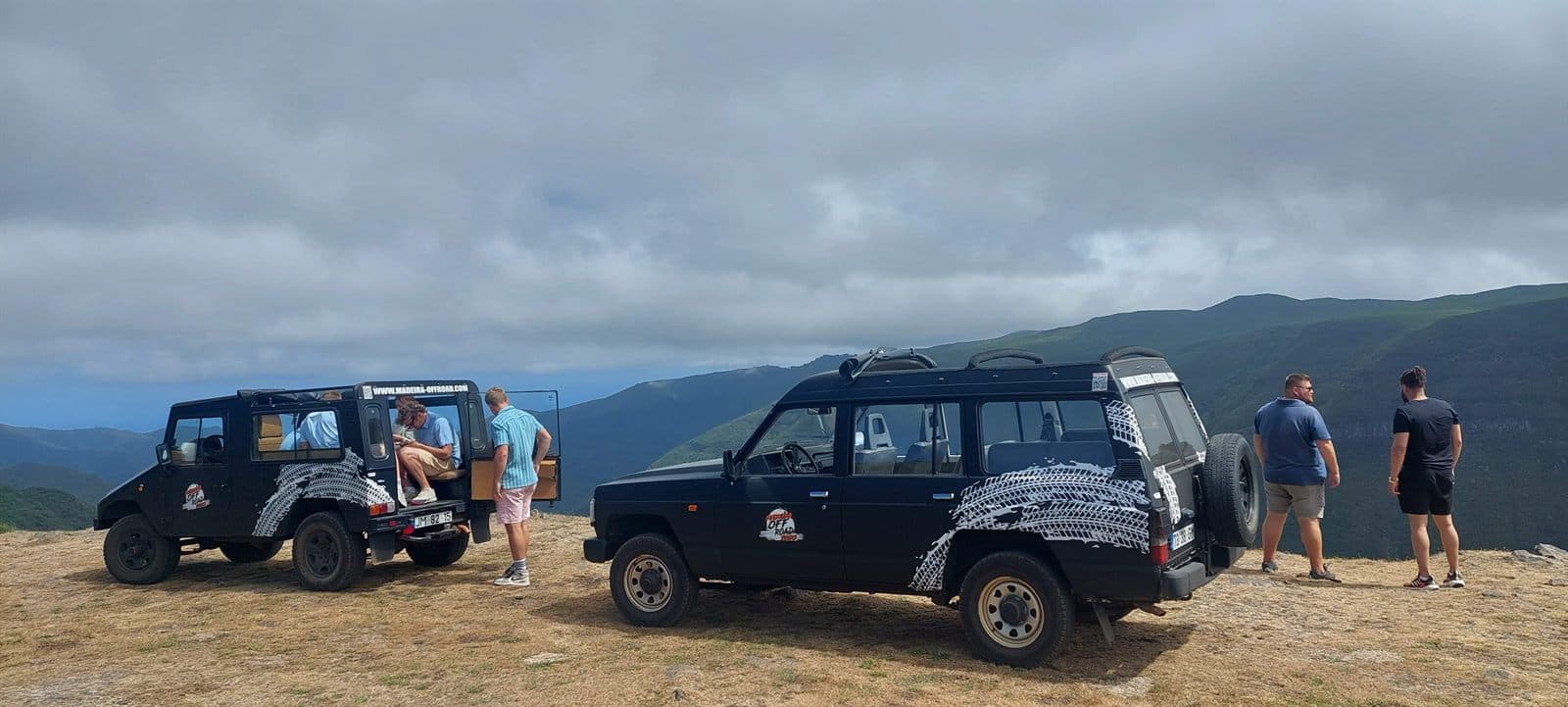 The Madeira Off Road fleet at a mountain viewpoint
