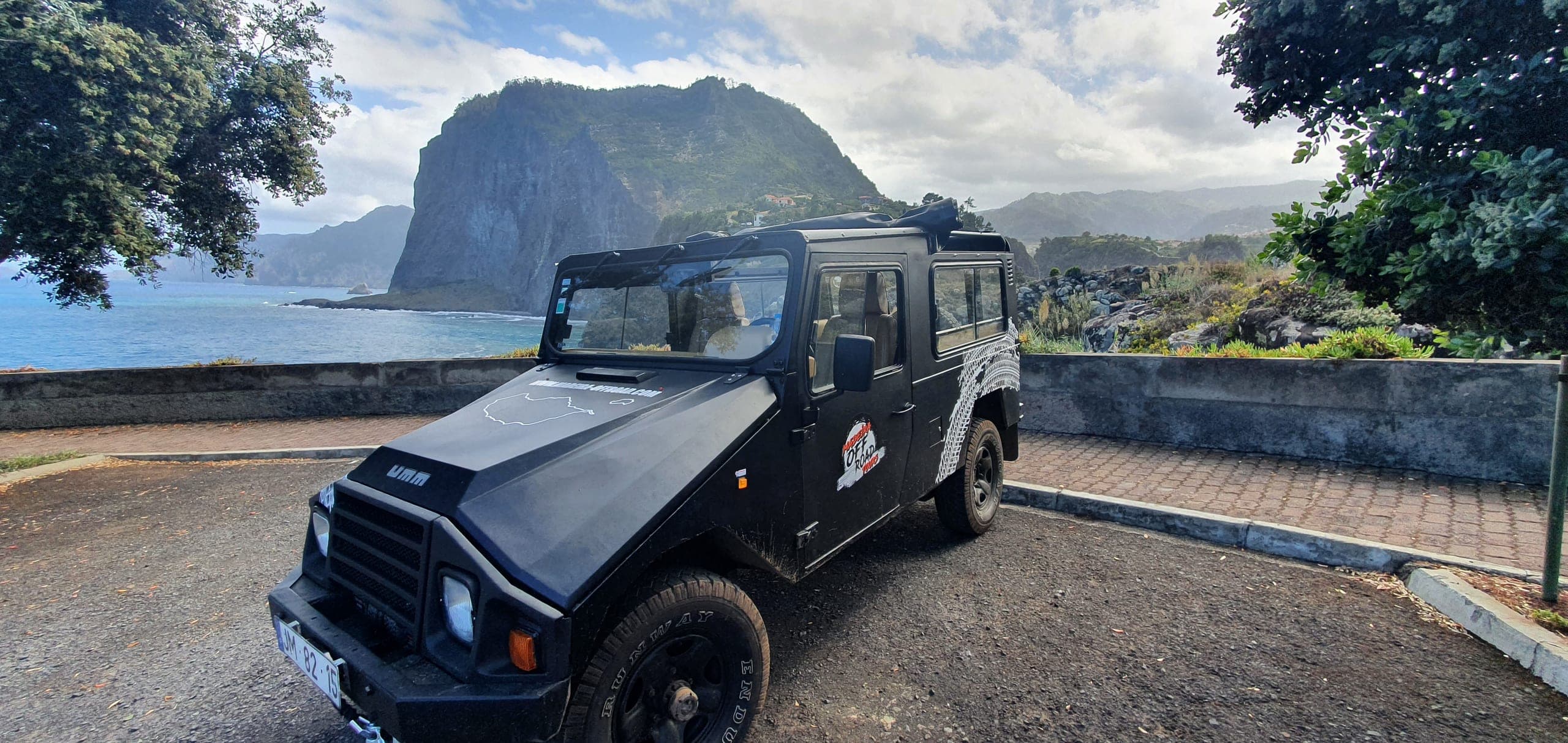 The Madeira Off Road Jeep parked below Penha de Águia on the north coast